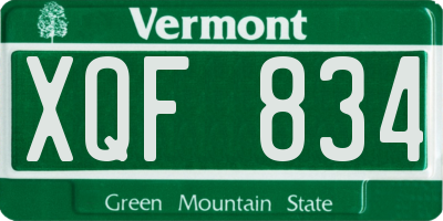 VT license plate XQF834