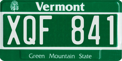 VT license plate XQF841