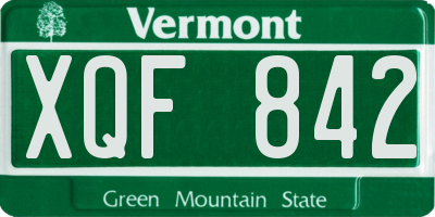 VT license plate XQF842