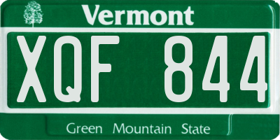 VT license plate XQF844