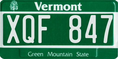 VT license plate XQF847
