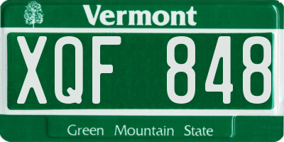 VT license plate XQF848