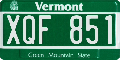VT license plate XQF851