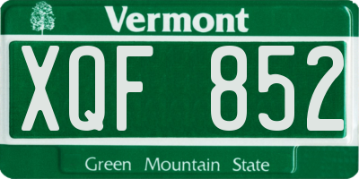 VT license plate XQF852