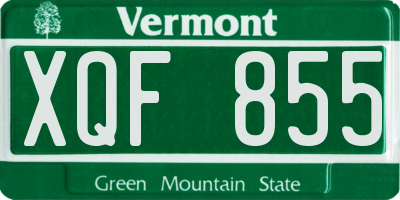 VT license plate XQF855