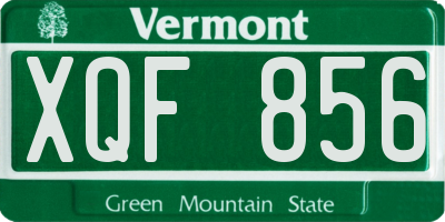 VT license plate XQF856
