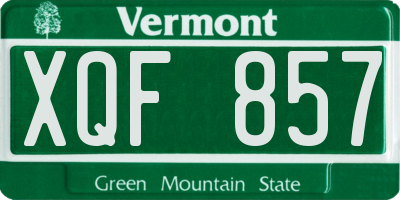 VT license plate XQF857