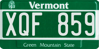VT license plate XQF859