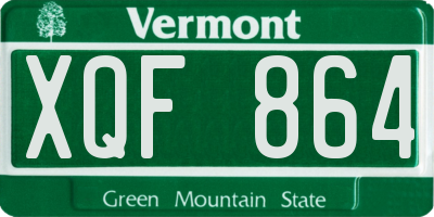VT license plate XQF864
