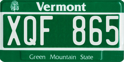 VT license plate XQF865