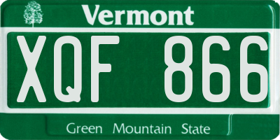 VT license plate XQF866