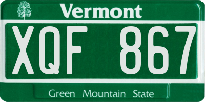 VT license plate XQF867