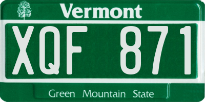 VT license plate XQF871