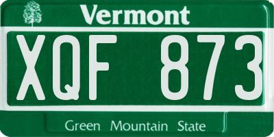 VT license plate XQF873