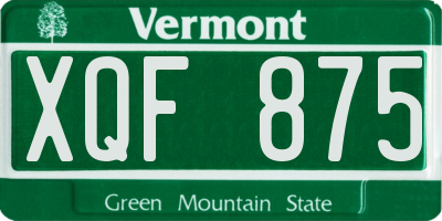VT license plate XQF875