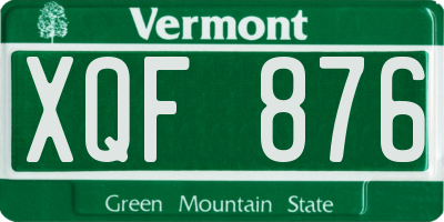 VT license plate XQF876
