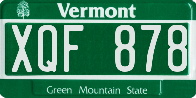 VT license plate XQF878