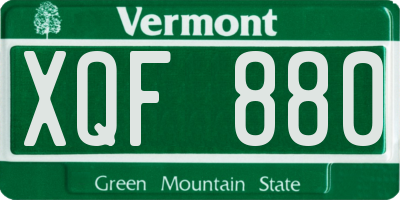 VT license plate XQF880