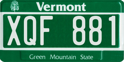 VT license plate XQF881