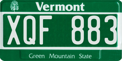 VT license plate XQF883
