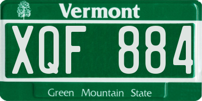 VT license plate XQF884