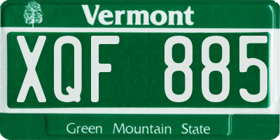 VT license plate XQF885
