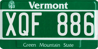 VT license plate XQF886