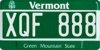 VT license plate XQF888