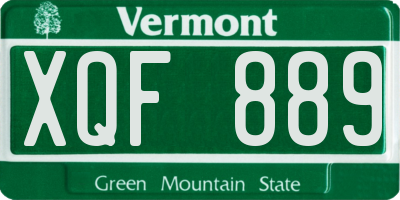 VT license plate XQF889