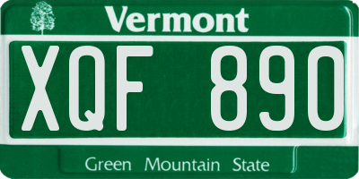 VT license plate XQF890