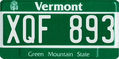 VT license plate XQF893