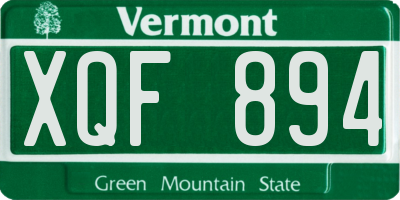 VT license plate XQF894