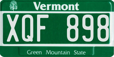 VT license plate XQF898