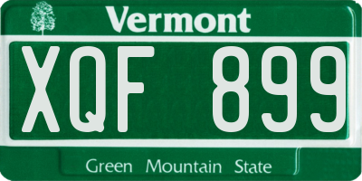 VT license plate XQF899