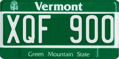 VT license plate XQF900