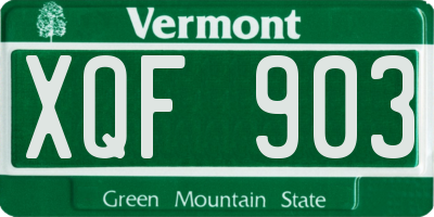 VT license plate XQF903