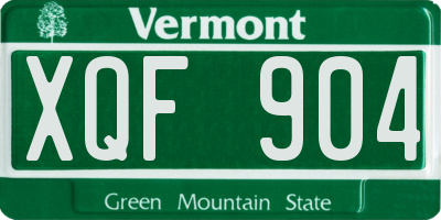 VT license plate XQF904