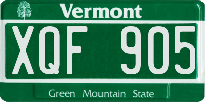 VT license plate XQF905