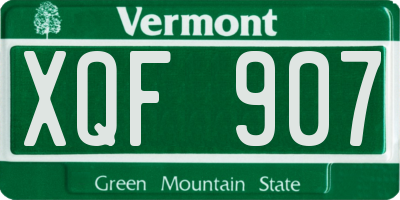 VT license plate XQF907