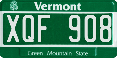 VT license plate XQF908