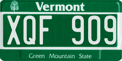 VT license plate XQF909
