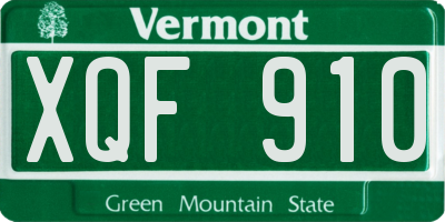 VT license plate XQF910