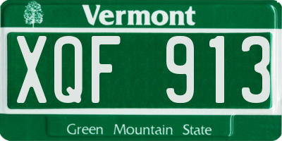 VT license plate XQF913