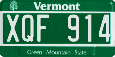 VT license plate XQF914