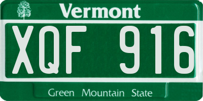 VT license plate XQF916