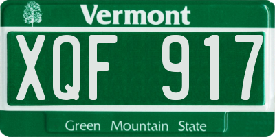 VT license plate XQF917