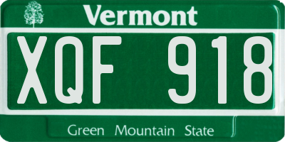 VT license plate XQF918