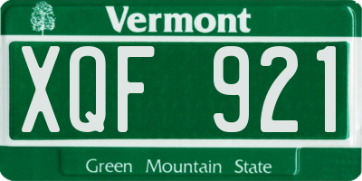 VT license plate XQF921