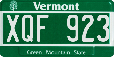 VT license plate XQF923
