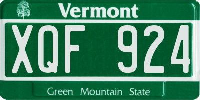 VT license plate XQF924